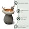 Glitzhome® 20.75" Zen-Style Faux Stone Texture Outdoor Birdbath Fountain with LED Light